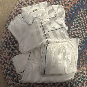 Free People Ivory Pajama Party Cropped PJ Set